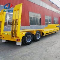 Semi-remorque surbaissée extensible 4 essieux 100 tonnes, remorque à col de cygne robuste pour le transport de machines