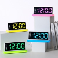 Réveil numérique à LED Huayang 9009 avec écran surdimensionné, lumière nocturne réglable, affichage de l'heure et de la date pour l'étude