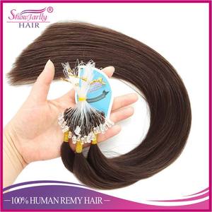 Mẫu 50G <span class=keywords><strong>Micro</strong></span>-Ring Trinh Nữ Tóc Mở Rộng Tự Nhiên Lớp Biểu Bì Phù Hợp Siêu Thẳng Đôi Rút Ra <span class=keywords><strong>Micro</strong></span> Vòng Lặp Con Người Phần Mở Rộng Tóc - Product Image 4