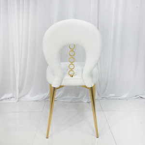 เก้าอี้กำมะหยี่สีทองดีไซน์สวยพร้อมขาสแตนเลสสำหรับงานแต่งงานงานเลี้ยงให้เช่าและงานเลี้ยงเฟอร์นิเจอร์โรงแรม - Product Image 3