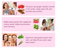 Tisane pour la fertilité féminine Chinaherbs Private Label, à base de plantes, végane, framboise, gingembre, menthe verte, ashwagandha, bien-être hormonal