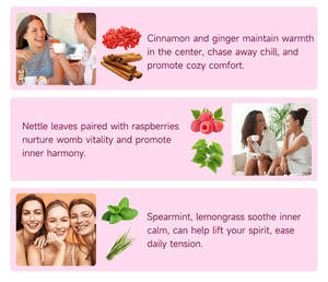 ชาสมุนไพรจีนบำรุงมดลูก ชาจากพืชธรรมชาติ สำหรับคนทานมังสวิรัติ รสราสเบอร์รี่ ขิง สะระแหน่ แอชวากันธา ช่วยเพิ่มความสมบูรณ์เพศหญิง บำรุงฮอร์โมน - Product Image 4