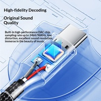 Kabel Data Pengisian Cepat USB-C dengan Adaptor Audio dari Paduan Aluminium dan Jack 3.5mm untuk Ponsel