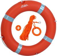 Aro Salvavidas con Soporte de Montaje y Kit de Cuerda, Set de Seguridad Completo para B&B y Piscinas al Aire Libre