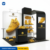 Système de stand d'exposition modulaire 3x3m en profilé aluminium 10x10ft avec caisson lumineux SEG, présentoir de salon professionnel, structure personnalisable