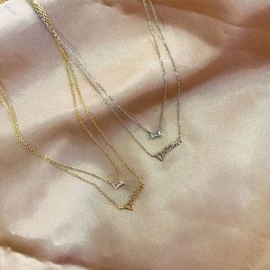 Collier double couche en argent sterling 925 plaqué or 18 carats Dylam, collier de rêve avec sertissage diamant en argent sterling - Product Image 4