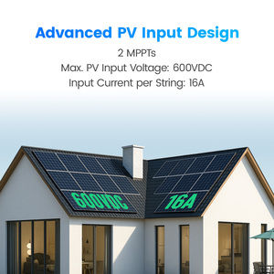 Biến tần lai ghép Epever IP65 6kw một pha 6000W 6KVA năng suất cao 110% công suất định mức, hoạt động lưới điện, tích hợp 2 MPPT - Product Image 5