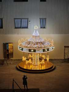 Esculturas de Luz Personalizáveis com Motivo de Carrossel Feliz, Iluminação de Natal ao Ar Livre, Luz de Carrossel LED 3D à Prova d'Água - Product Image 4