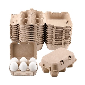 Ensemble de 20 cartons d'œufs colorés d'une demi-douzaine, cartons d'œufs en papier de pâte naturelle 6 pièces pour œufs de poule Plateau de rangement <span class=keywords><strong>réutilisable</strong></span> de 5 couleurs - Product Image 2
