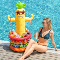 Seau à glace gonflable en forme de cactus avec jeu de lancer d'anneaux, décoration de fête estivale pour piscine et plage, refroidisseur de boissons pour divertissement en plein air