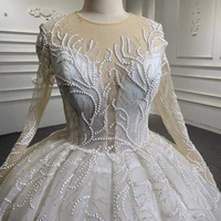 Luxe Ivoire Paillettes Robe De Mariée De Haute Qualité Robe De Bal De Mariée Manches Longues Chapelle Train Cristal Inspiré Balle Robes De Mariée