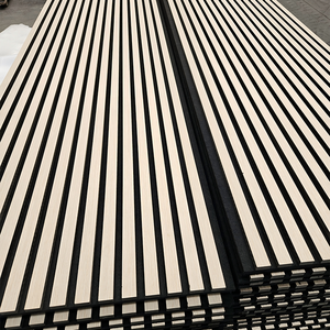 3D MDF WPC liền mạch Acoustic tường bảng điều khiển cách âm WPC Veneer nhà ốp nội thất gỗ tấm Tường phòng khách bên ngoài - Product Image 4