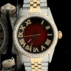 Relojes de Cuarzo CZ de Acero Inoxidable, Moda de Lujo, Color Caramelo, Diamantes de Imitación, Resistentes al Agua 10 Bar, Hip Hop, Números Romanos, para Mujer - Product Image 1