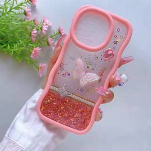 Moda Big Wave PC TPU con mariposa brillo accesorios funda de teléfono celular para <span class=keywords><strong>Honor</strong></span> X6B Plus 200 Lite X8 X7 X9B - Product Image 1