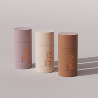 Tube Déodorant Remplissage par le Bas en Plastique PP Mat Personnalisable et Neuf, 50ml 50g 75ml 75g, Étanchéité Parfaite, Contenant Vide pour Stick Déodorant