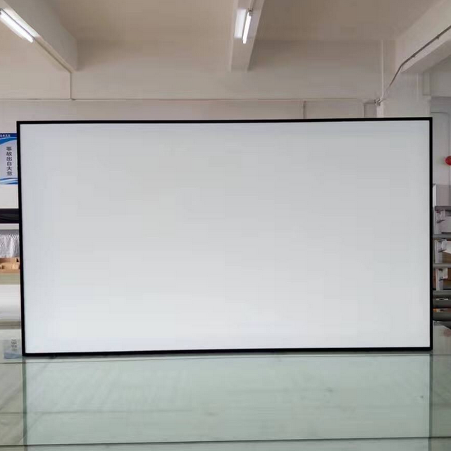 TELON Customized Big Size Museum Use 200inch Soft PVC White Fabric Fixed Frame Projector Screen