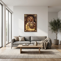 Sculpture en bronze sur mesure « Cœur Immaculé » – Dimensions ajustables et installation par des experts pour espaces sacrés