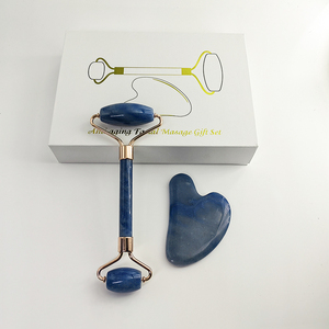 Set de Rodillo Facial y Gua Sha de Amatista con Caja, Rodillo de Cuarzo Rosa y Gua Sha de Jade, Hermoso Set de Rodillos Faciales de Piedra de Jade - Product Image 2