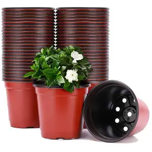 도매 저렴한 더블 컬러 플라스틱 꽃 냄비 조경 풍경 녹화 개인 정원