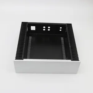 KYYSLB-Caja amplificadora de aluminio de clase A, 320x100x300mm, CNC, bricolaje, con agujeros de refrigeración en blanco, carcasa amplificadora