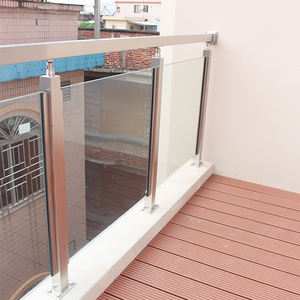 FSJRS Matériel <span class=keywords><strong>de</strong></span> main courante en métal moderne avec garde-corps en verre trempé Balustrade en acier inoxydable pour balcon villa et escaliers - Product Image 5
