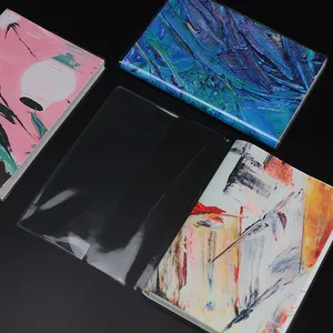 透明PVCスリーブ付きアートデザインプリントソフトカバーパーフェクトバウンドノートブック