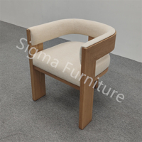 Chaise nordique au design moderne à dossier incurvé et pieds en bois Mobilier de chambre Cuisine Chaises de salle à manger avec bras