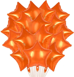 Globo de Estrella Naranja, Globo Metálico de Mylar de 18 Pulgadas para Baby Shower y Fiestas - Product Image 1