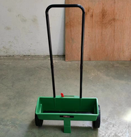 Semoir manuel à deux roues pour herbe, légumes et maïs, avec réglage du dosage, 12L