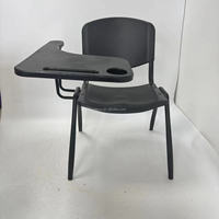 Chaise de formation empilable avec grande tablette d'écriture, structure en acier en forme de cœur, chaise d'étudiant en plastique PP pour salle de classe et conférences