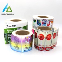 Stiker Label Botol Air Pvc Pencetak Bening Bulat Plastik Akrilik Desain Foil Tahan Air Vinil Logo Kustom