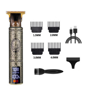 Cortadora de pelo eléctrica recargable por USB, cuerpo metálico con peines guía para uso doméstico, para recortar el cabello de adultos y bebés - Product Image 1