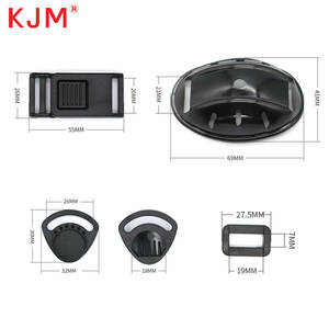 KJM ODM オートバイ自転車安全ヘルメット反射調整可能カムスナップインサートクイックリリースプラスチックヘルメットバックル - Product Image 4