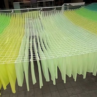 Draperie arc-en-ciel rêveuse, rideau de plafond extérieur à vent, décoration en tissu de tente pour mariage