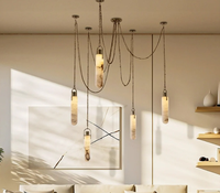 Lámpara Colgante de Mármol Italiano de Lujo, Moderna, de Diseño, para Sala de Estar, Villa, Iluminación de Techo