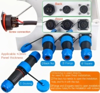 Connecteur d'alimentation rapide mâle/femelle étanche IP68 LD20, prise aviation à souder 2-3-4-5-6-7 broches pour applications LED