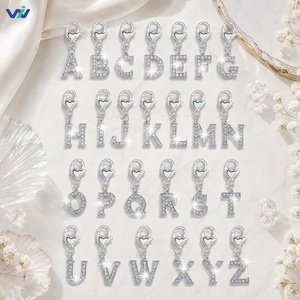 Pendentif de luxe en strass avec 26 lettres de l'alphabet, breloques DIY pour collier et porte-clés, accessoires de décoration personnalisés - Product Image 1
