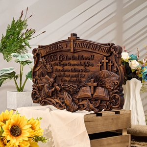 Placa de Madera con Versículo Bíblico Juan 3:16, Decoración Cristiana para Iglesia, Hogar, Sala de Oración, Regalo - Product Image 2