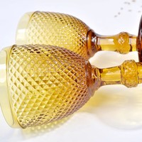 Verres à vin rouge en cristal de couleur ambre vintage classique, décoratifs pour mariage, gobelets à champagne, verres à vin en cristal