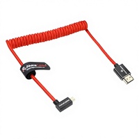 Câbles Alvin's Micro USB-A coudé gauche pour câble 8K 60Hz/4K 120Hz tressé enroulé 2.1 Mâle-Mâle pour Appareil Photo/Moniteur A7RIII/A7II/A7M3 R5