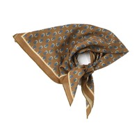 Syal Persegi Wanita Musim Panas Poliester Kelas Atas 55x55cm Pola Geometris Gaya Baru Jepang Elegan