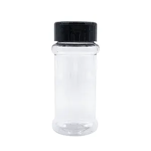 100 мл бутылка для специй, круглая прозрачная ПЭТ пластиковая банка для специй, бутылки для специй с крышкой
