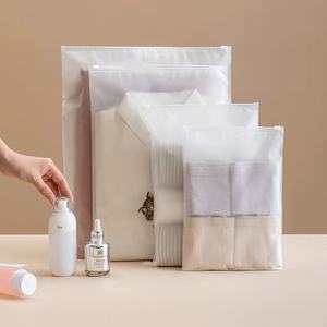 Frosted Recyclable Zipper PE <b>Plastic</b> <b>Bags</b> for Clothing Shoes Socks <b>Packaging</b> with Vent Holes and Hand Length Handle - Product Image 4