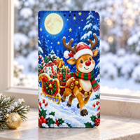 Casing HP Kulit PU Custom Motif Natal 2026, Model Flip Cover untuk iPhone 18 Pro Max 17 16 15 14 dengan Slot Kartu, Grosir OEM