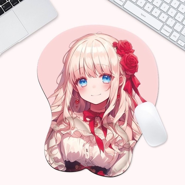 3D Kawaii Cartoon Mouse Pad with Wrist Support Anti Boobs Mouse Pads with Silicone Gel Wrist Rest 3D Anime Gaming Mousepads