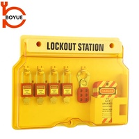 Stations de sécurité LOTO (Lockout Tagout) pour 5 à 10 groupes avec couvercle, stations de verrouillage et d'étiquetage murales