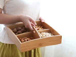 Handmade tre hình chữ nhật lưu trữ container với xử lý và ngăn cho các loại hạt và kẹo thực phẩm sử dụng chỉ - Product Image 3