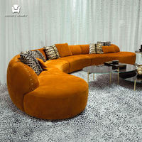 Meubles de salon de luxe italiens haut de gamme, style moderne, design de villa, ensemble de canapés en cuir