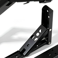Support d'étagère pliable noir en métal, support d'étagère pliable pour table murale