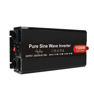 Onde sinusoïdale pure 1500W DC24V à AC220V avec écran LCD 2 prises ca 2 <span class=keywords><strong>convertisseur</strong></span> de tension USB pour camping-car maison hors réseau onduleur - Product Image 1